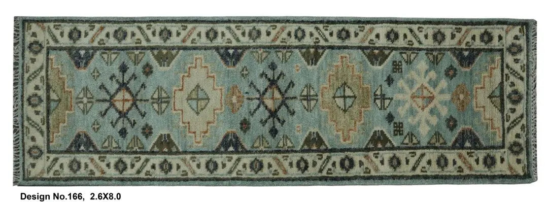 Hand knotted Indian Modern Rug 2'6" x 8'0" ABC Rugs Kilims